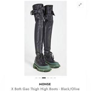 MONSE X Both Gao Thigh High Boots - Black/Olive